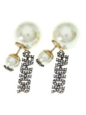 Dior Pearl Earrings White Gold